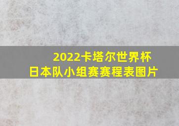 2022卡塔尔世界杯日本队小组赛赛程表图片