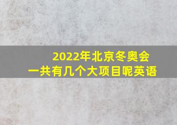 2022年北京冬奥会一共有几个大项目呢英语