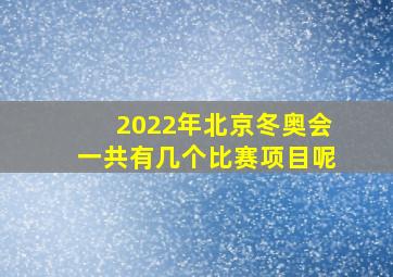 2022年北京冬奥会一共有几个比赛项目呢