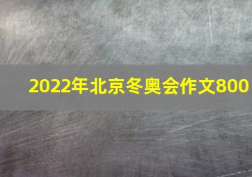 2022年北京冬奥会作文800