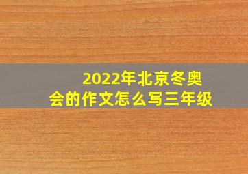 2022年北京冬奥会的作文怎么写三年级