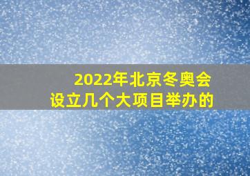 2022年北京冬奥会设立几个大项目举办的