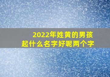 2022年姓黄的男孩起什么名字好呢两个字