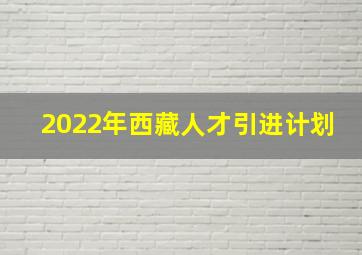 2022年西藏人才引进计划