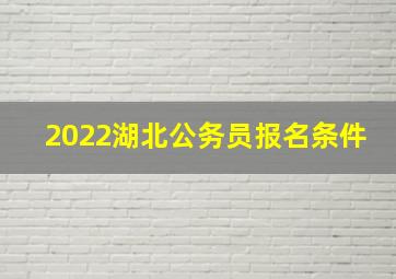 2022湖北公务员报名条件