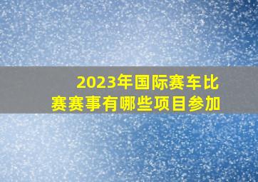 2023年国际赛车比赛赛事有哪些项目参加