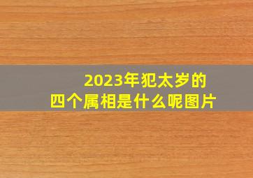 2023年犯太岁的四个属相是什么呢图片