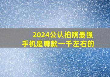 2024公认拍照最强手机是哪款一千左右的