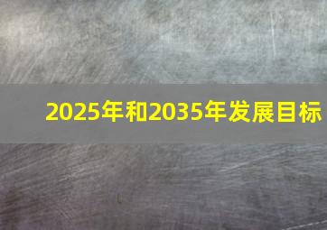 2025年和2035年发展目标