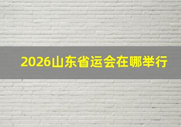 2026山东省运会在哪举行