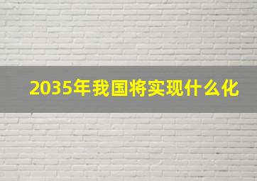 2035年我国将实现什么化