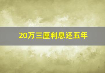 20万三厘利息还五年