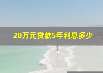 20万元贷款5年利息多少