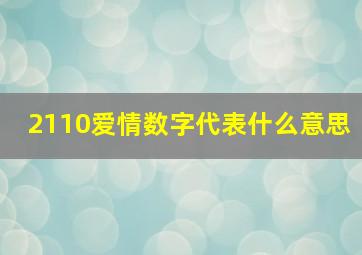 2110爱情数字代表什么意思