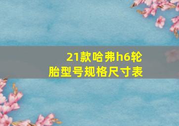 21款哈弗h6轮胎型号规格尺寸表