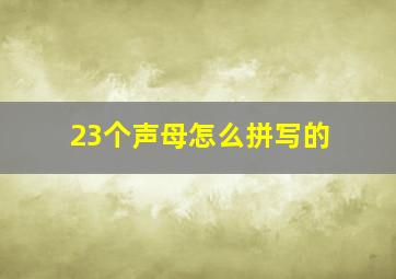 23个声母怎么拼写的