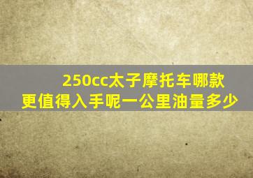 250cc太子摩托车哪款更值得入手呢一公里油量多少