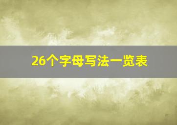 26个字母写法一览表