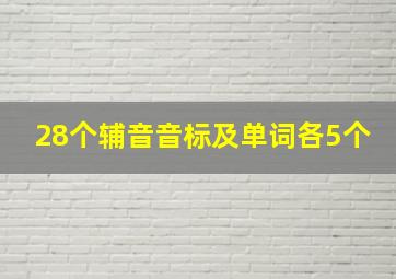 28个辅音音标及单词各5个