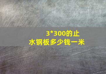 3*300的止水钢板多少钱一米