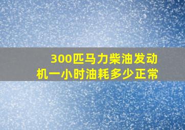 300匹马力柴油发动机一小时油耗多少正常