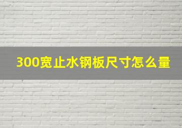 300宽止水钢板尺寸怎么量