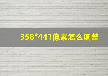 358*441像素怎么调整