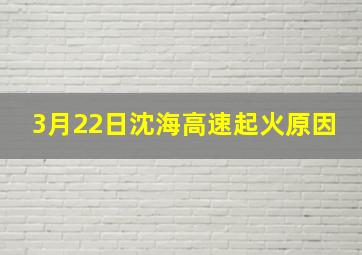 3月22日沈海高速起火原因