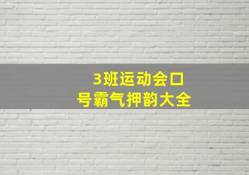 3班运动会口号霸气押韵大全