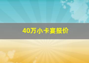 40万小卡宴报价