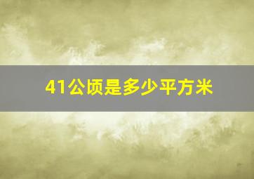 41公顷是多少平方米