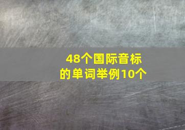 48个国际音标的单词举例10个