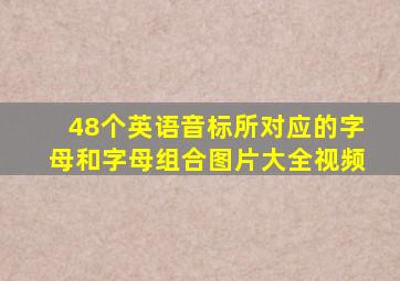 48个英语音标所对应的字母和字母组合图片大全视频