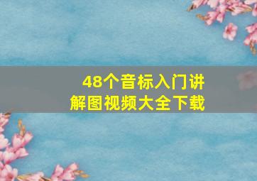 48个音标入门讲解图视频大全下载