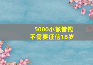 5000小额借钱不需要征信18岁