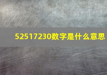 52517230数字是什么意思