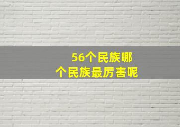 56个民族哪个民族最厉害呢