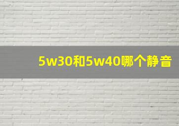 5w30和5w40哪个静音