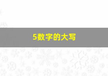 5数字的大写