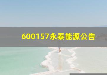 600157永泰能源公告