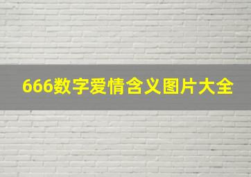 666数字爱情含义图片大全