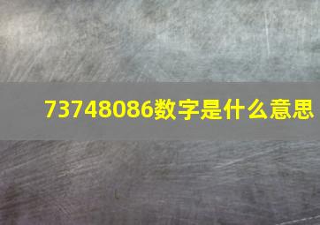 73748086数字是什么意思