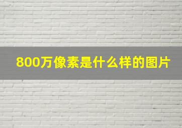 800万像素是什么样的图片