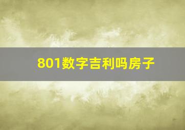 801数字吉利吗房子