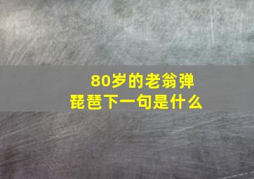 80岁的老翁弹琵琶下一句是什么