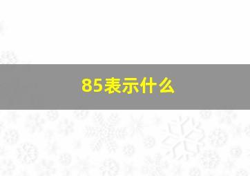 85表示什么