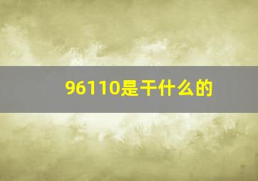 96110是干什么的