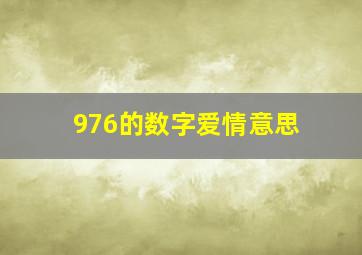 976的数字爱情意思