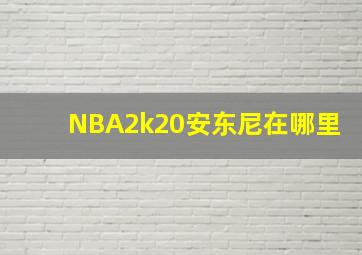 NBA2k20安东尼在哪里