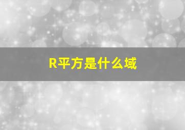 R平方是什么域